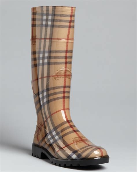 burberry rain boots big calves|burberry haymarket rain boots.